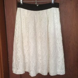 Loft White Eyelet Skirt NWT sz 2